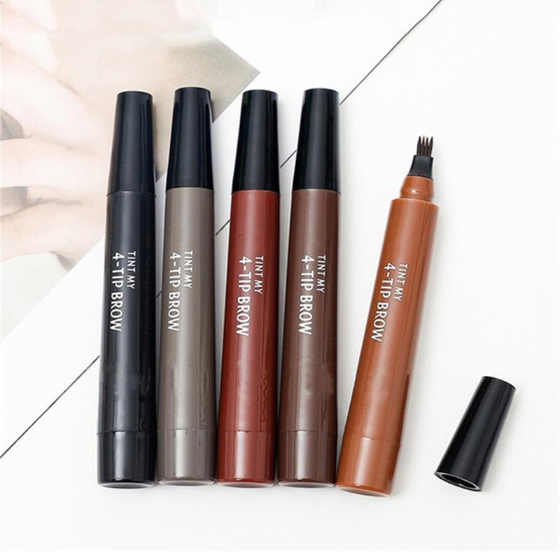5 Colors 4 Heads  Liquid Eyebrow Pencil Waterproof Eyebrow Pen Makeup Natural Long Lasting Eyeliner Brow Pencil Beauty Tool