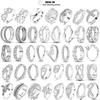 Damen Silber Fingerringe Original 925 Sterling Herz Stern Mond Geometrisch Eingelegt Zirkon Stapelbar Cocktailring Hochzeits Schmuck