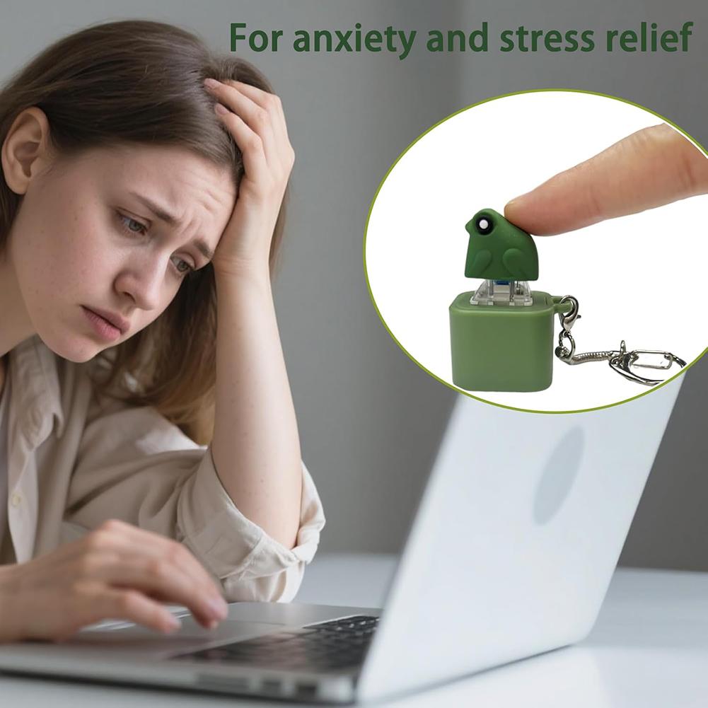 Cute Animal Stress Ball Keychain With Sound Led Delightful Frogs Design With Interactive Features For Car Key Accessory Travel