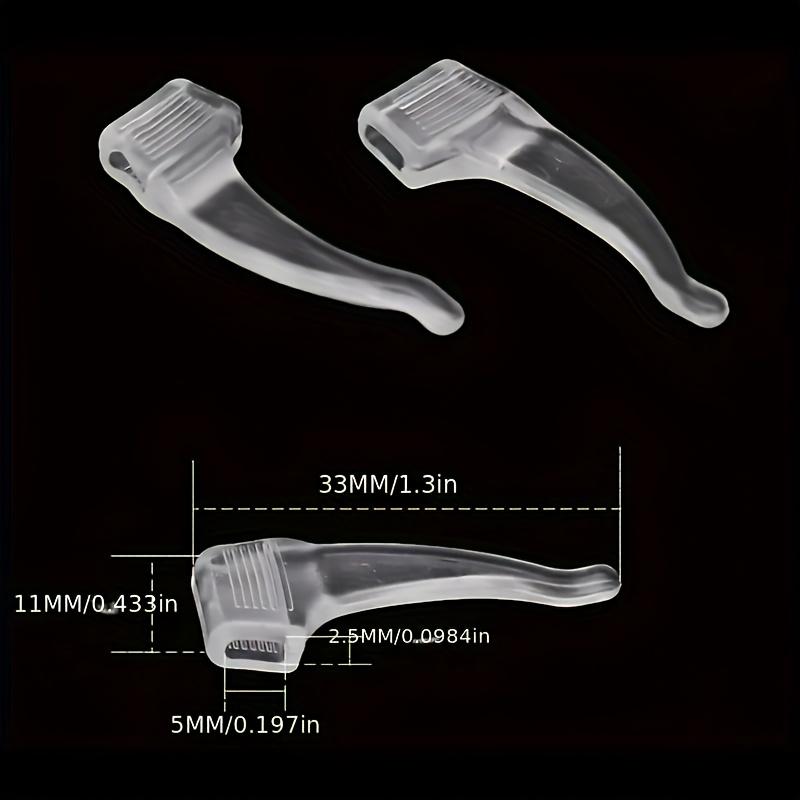 3PAIRS Silicone Anti-Slip Ear Hooks - Clear and Black, Suitable for Sports and Outdoor Activities, Comfortable Glasses Holder