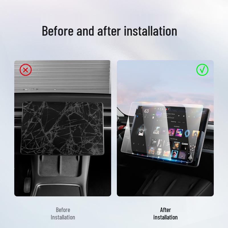 6-Seat Tesla Model 3/Y/YL Center Screen Protector - Tempered Glass Refresh Version
