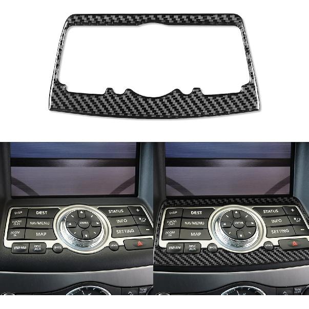 NVCNX Real Carbon Fiber Compatible with Infiniti G35 G37 X S 2007 2008 2009 2010 Sedan Coupe Convertible Car Accessories Interior Trim Dash CD AC