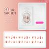 30Pcs Gold-Plated Ultra-Short Almond Strawberry Cat Eye Nail Tips
