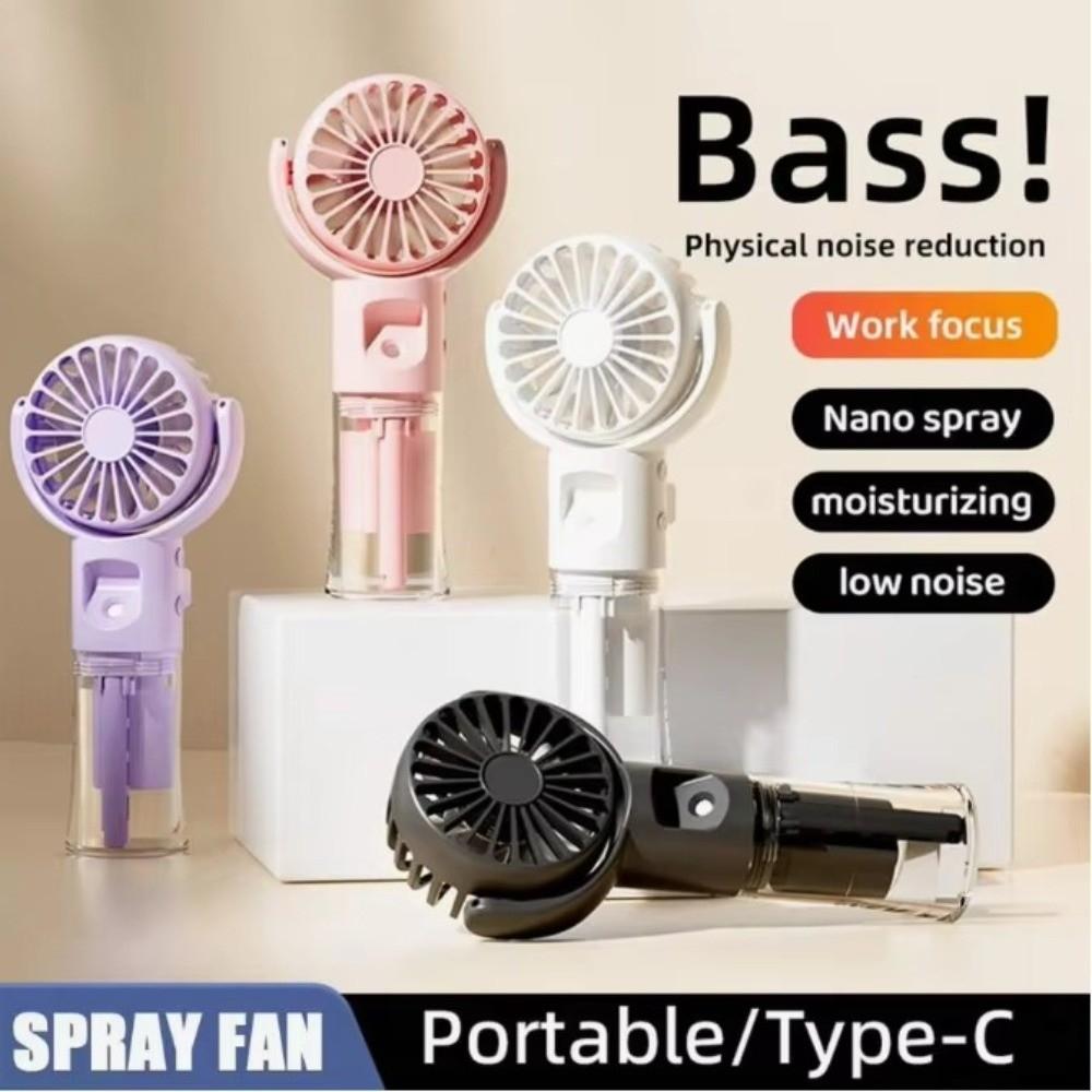 USB Rechargeable Mini Handheld Fan Water Mist Mini Fold Fan Spray Fan with Humidifier Travel Use