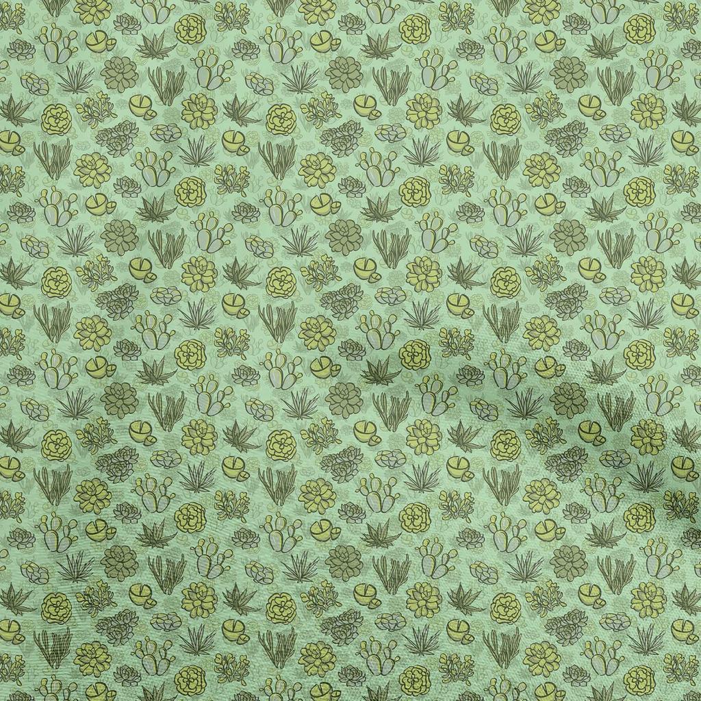 oneOone Georgette Viscose Dusty Pink Fabric Cactus Craft Projects Decor Fabric Printed By The Yard 42 Inch