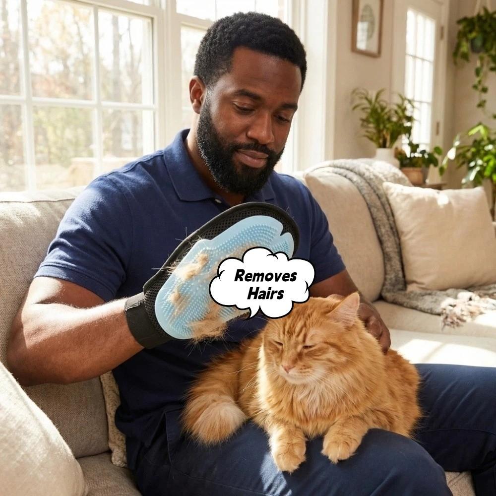 Pet Comb Cat Deshedding Comb Double Sided Pet Bath Brush Dog Cat Bath Massage Gloves  Bathing