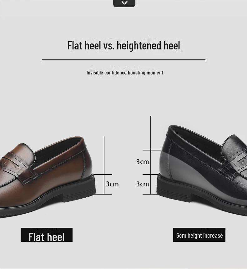 Men's Luxury Height-Enhancing Slip-On Leather Loafers
