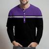 Men's Loose Casual Button Down Collar Long Sleeve Top