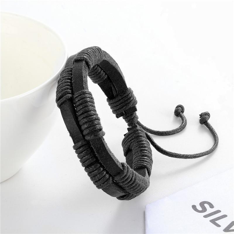 Color Woven Leather Trend Bracelet, Simple Style Men And Women Couple Bracelet, Personalized Versatile Student Hand Rope