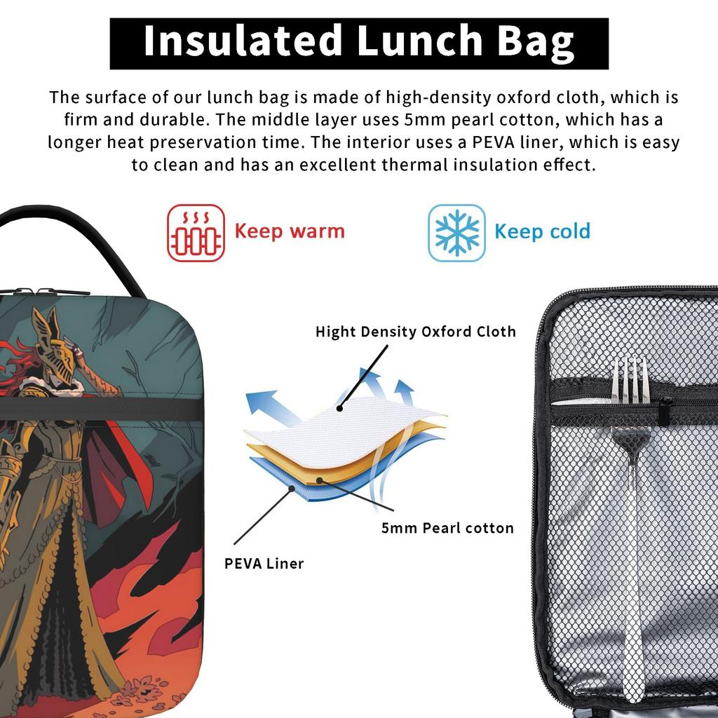 Ultraman Lunch Box Outing Lunch Box For Women Fun Designer Thermal Tote Handbags Oxford Lightweight Cooler Carrier