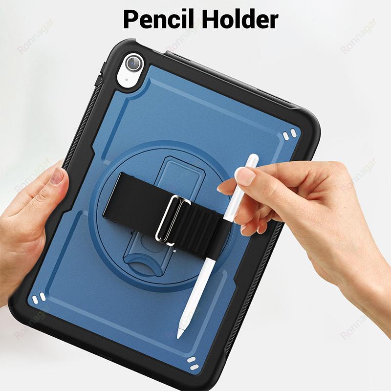 For IPad 10th Generation IPad Air4 5 10.9inch Pro11 M1 M2 IPad 10.2 9th Lightweight Shockproof Rugged Tablet Case Shoulder Strap