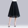 Elegant Retro High-Waist Lace Midi Skirt