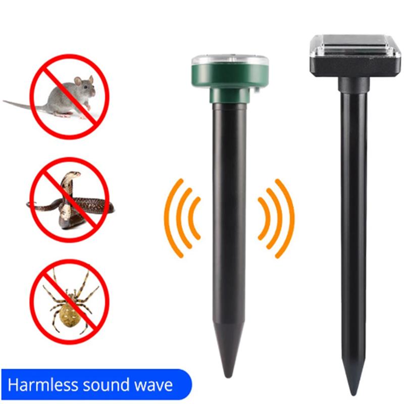 4 bucăți, cu ultrasunete, cu energie solară, respingător de dăunători, respingător de rozătoare, lampă de curte în aer liber, respingător de șoareci pentru terenuri agricole