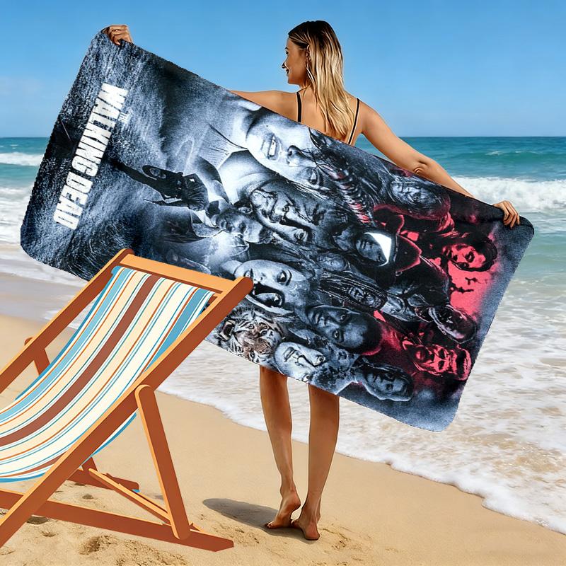 Walking Dead Print Beach Towel, Large Soft Quick Dry Towel for Beach Camping Swimming