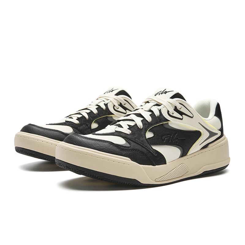 FILA FOGLIA Low top Skateboard Shoes Men's Antique White Black F12M612203FAF