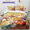 Son Goku Muster Bettwäsche, Steppbett Set Bettbezug Kissenbezug Zuhause Geburtstagsgeschenk (1 Bettbezug + 2 Kissenbezüge, ohne Füllung)