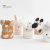 Mid Calf Socks 1 Pair Adults Cartoon Cat Rabbit Alpaca Giraffe Chick Fuzzy Fluffy Thickened Coral Fleece Stretchy Keep Warm Autumn Winter Floor
