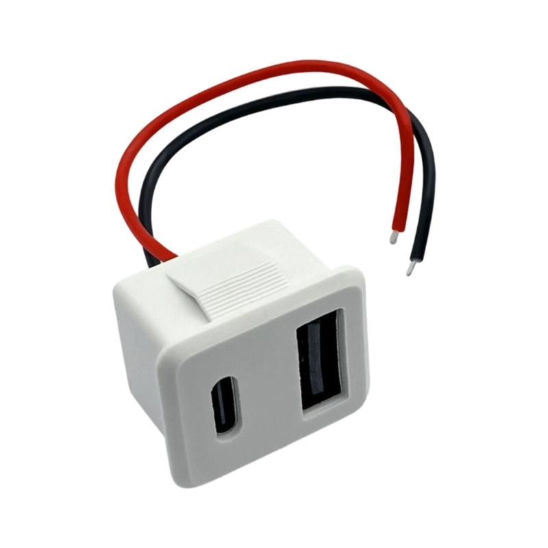 Double Layer USB and Type C Power Socket With Stable Current Transmission for Multiple Devices Compactly