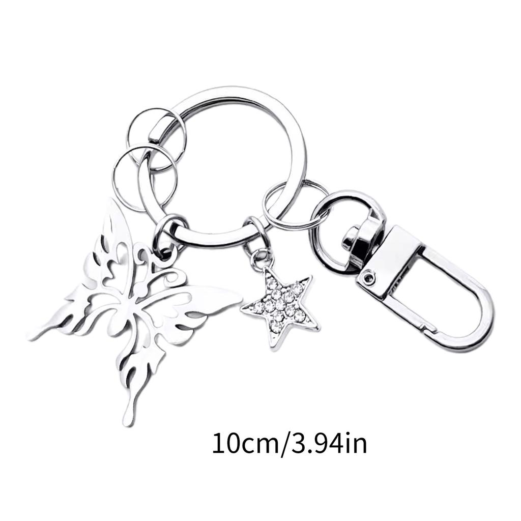 Butterfly Star Keyring Delicate Butterfly Keyrings Fashion Accessory Stylish Butterfly Key Holder Perfect for Key Bag