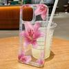 Funda de Teléfono con Patrón de Diseño de Flor de Lirio Rosa Para iPhone 17 Pro Max 16 E 15 Pro 14 13 12 11 XR XS 17Air 16 Plus Cubierta Transparente con Parachoques
