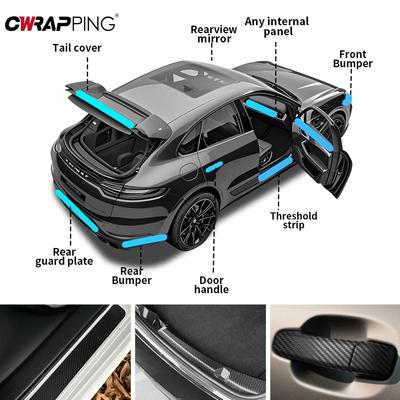 3D Carbon Fiber Vinyl Car Sticker Cars Door Protection Vinyl Matte Motorcycles Helmets Sticker Waterproof Film Car Accessories