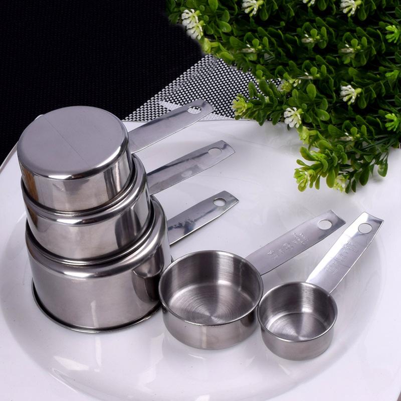 5Pcs Durable Stainless Steel Measuring Spoons Cups Set Kitchen Baking Tools