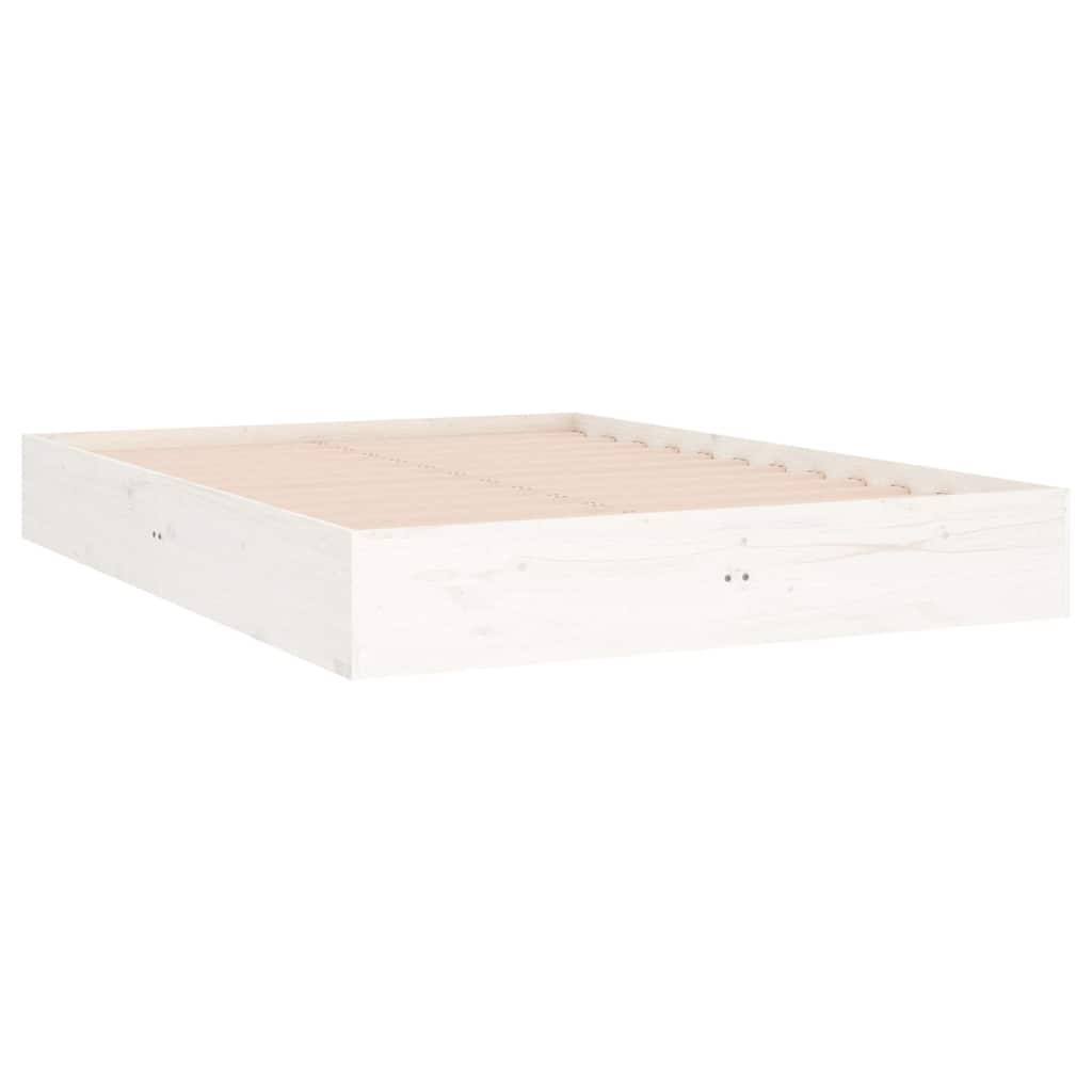 vidaXL Massivholzbett Weiß 140x190 cm