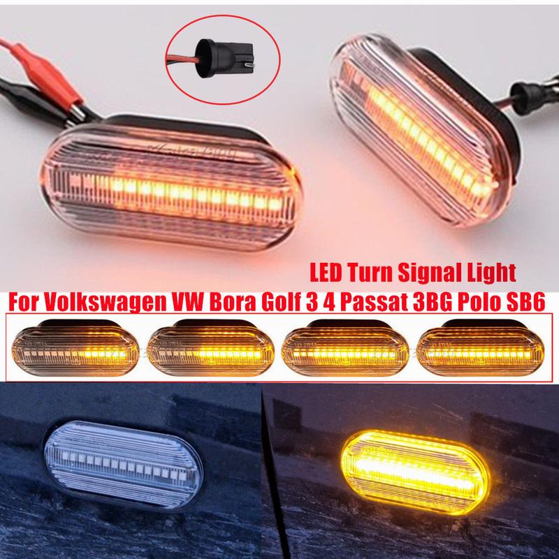 Dynamic LED Side Marker Turn Signal Light Indicator Lamp For SEAT Leon 1M Ibiza 6L Toledo Cordoba Skoda Octavia VW Golf 3