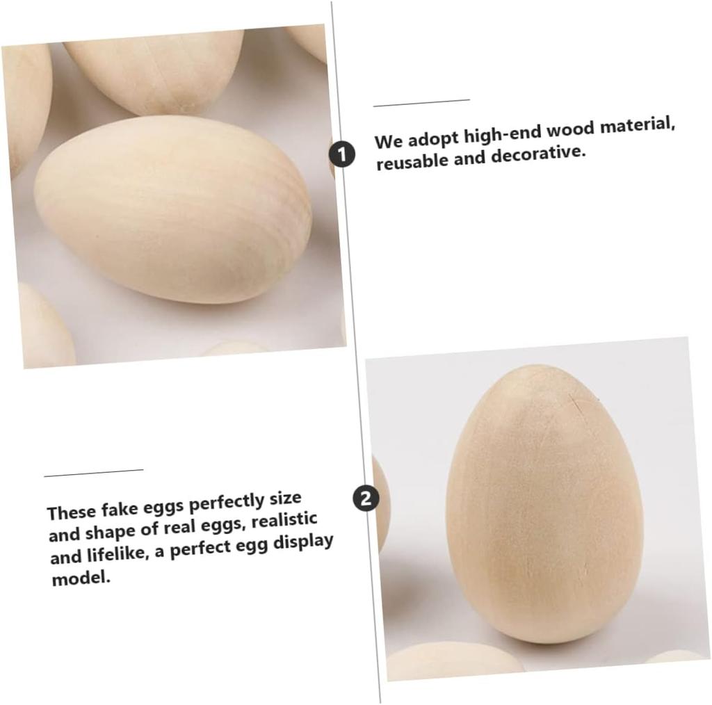 DIY Wooden Easter Eggs for Painting Graffiti Art Set Realistic Simulation Egg Craft Kit for Home Party Activity