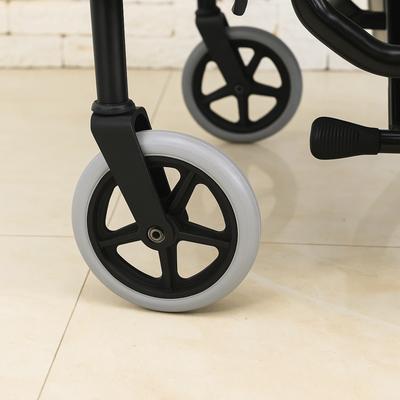 8 Inch Wheels Wheelchair Front Castor Heavy Duty Durable Rubber Solid Tire Wheel Smooth Flexible Anti Slip Replacement Wheels