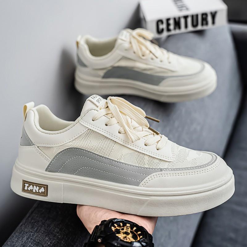

Summer Men s Shoes New Breathable Canvas Fashionable All-matching Platform Sole White Sneaker Casual Skate Men 39
