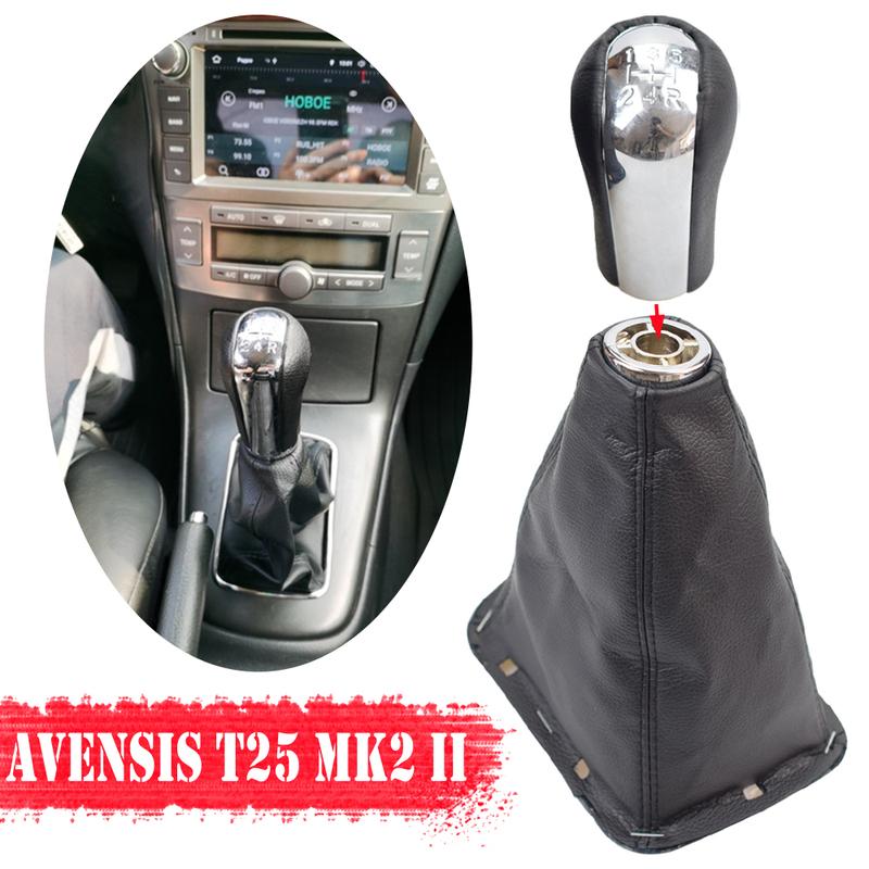 Manuell 5 6-Gang Für Toyota Avensis T25 MK2 II 2003-2009 Auto Schaltknauf Hebel Schalthebel Griff Stiel Manschette Stiefel Abdeckung Hülle