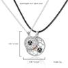 2Pcs Magnetic Couple Necklace For Women Men I Love You 100 Languages Projection Necklace Heart Shape Pendant Necklace Zircon
