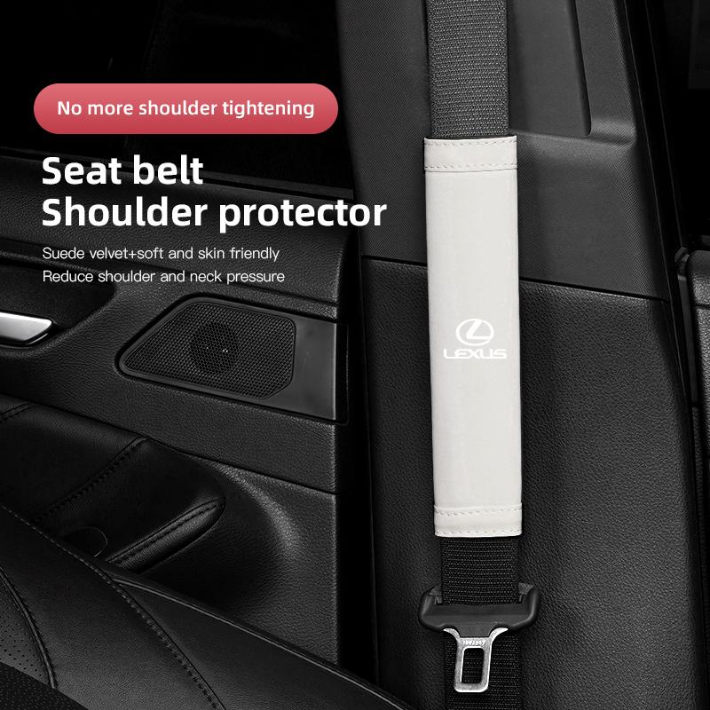 2PCS Car Seat Belt Pad Cover Suede Soft Car Shoulder Pad for x222 RX400h IS300h NX300h RX450h IS250 RX350 LX570 LX600 LX470 LS 222x