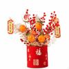 Chinese Year Blessing Container, DIY Kit, Faux Flower Decor, Resin, Home Decor