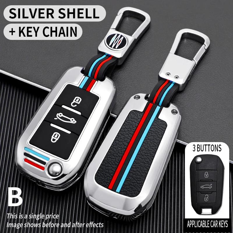 Autoschlüsselhülle Schale für Peugeot 208 308 408 508 2008 3008 4008 5008 für Citroen C3 C4 CACTUS C6 C8 3 Tasten Klappschlüssel