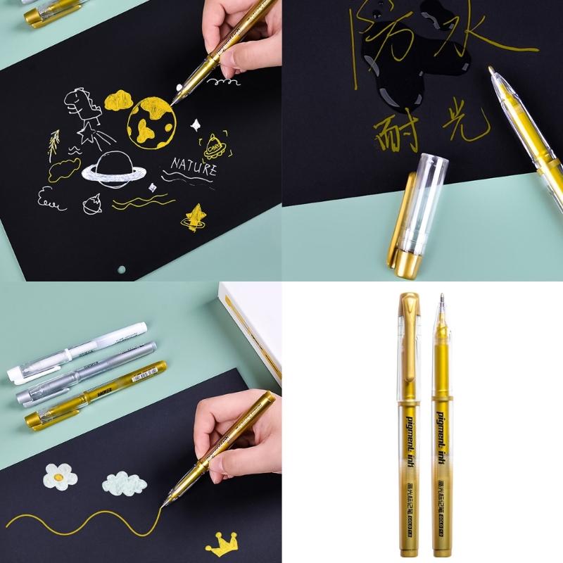 Highlighter Gelstift 1mm Feiner Liner Stift Kunst Zeichenstift Weiß Silber oder Golden Für Künstler Anfänger Student Kunst Zeichnung