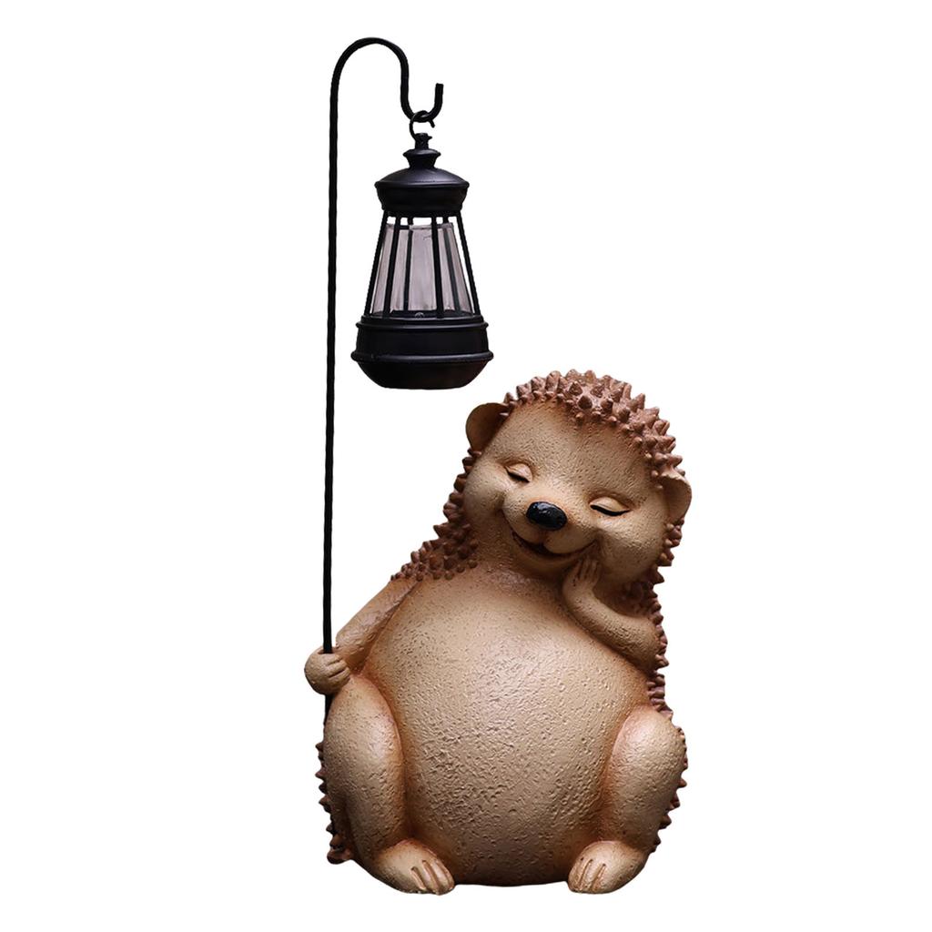Hedgehog Sculpture Solar Garden Decorative Lights Garden Decoration Outdoor Hedgehog Decoration Earth Mother Statue