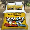 Cuphead Cartoon Printed Bedding Sets Exquisite Bed Supplies Set Duvet Cover Bed Comforter Set Bedding Luxury Birthday Gift