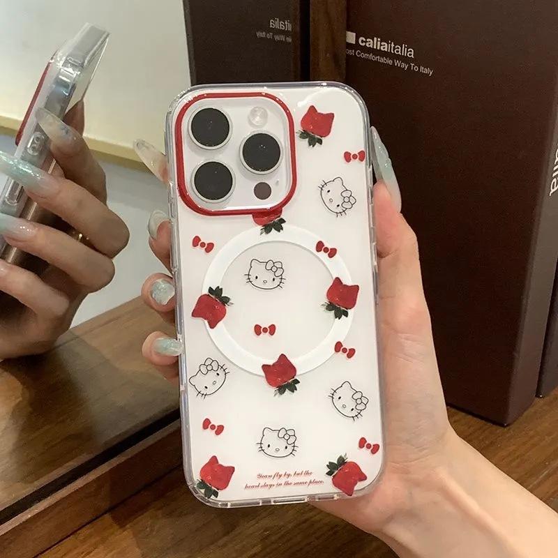 Cat Is Suitable for Samsung S23fe Mobile Phone Case S25ultra/s24plus Double-layer Magnetic Suction 3 Apple 17promax