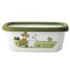 Fuji Horo Enamel Storage Container, Shallow Square Container, Small, Moomin Olive, MTG-B1