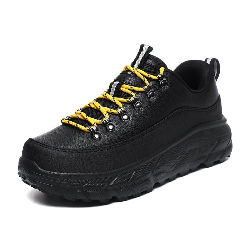 Men's Hiking Shoes PU Leather Casual Sports Shoes Fashion Lace-up Platform Shoes Waterproof Walking Shoes Big Size 39-48
