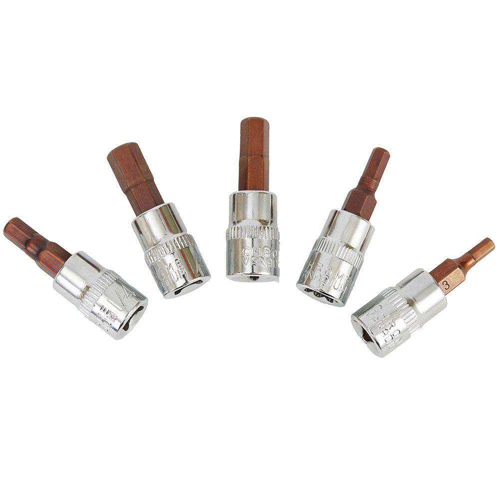 Hex Screw Driver Bits Tools, 5PCS 14 Inch Screwdriver Bit Socket Set, Chrome Vanadium Steel, Suitable for Most Situations