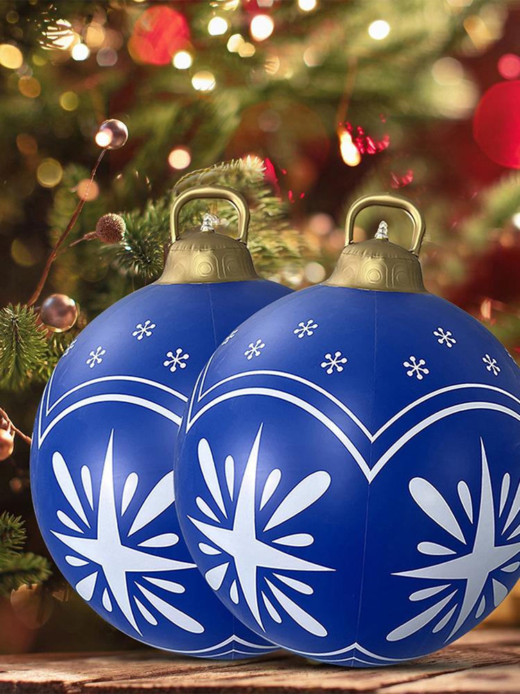 60CM Xmas Decorative Ball Water-Proof Christmas Inflatable Ball Colorful Large Porch Courtyard Ornaments
