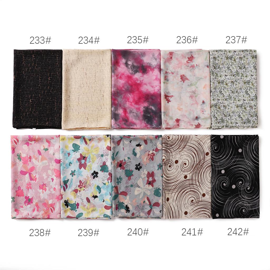 70*175cm Women Striped Floral Chiffon Hijab Fashion Scarf Lady Wraps Shawls Muslim Headband Islamic Scarves