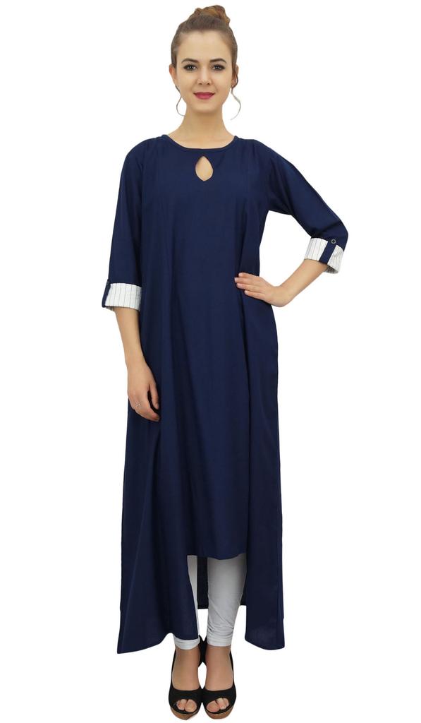 Bimba Asymmetrical Hem Maroon Rayon Kurta With Scarf Designer Kurti Clothing -