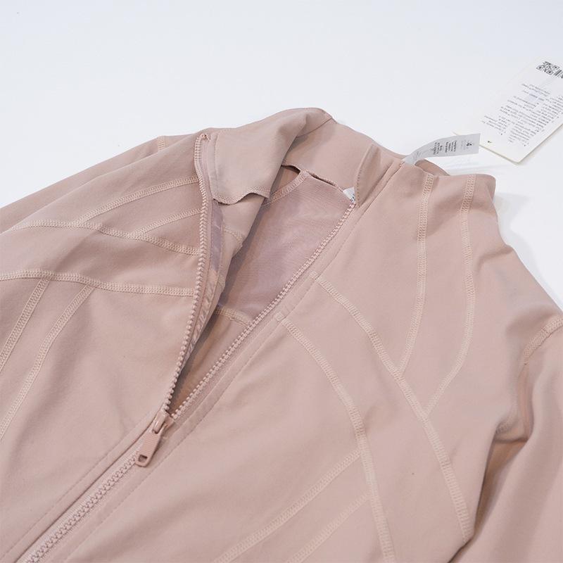 Women's Spring Yoga Sport Jacket - Tight Fit, Casual Jogging, Breathable, Zippered, Stand-Up Collar, Long Sleeve.