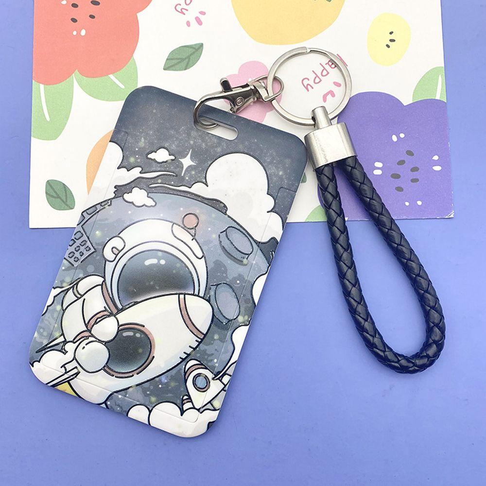 Ring Access Card Lanyard Card Sleeve Rice Card Set Astronaut Bus Card Sleeve Student ID Card Holder