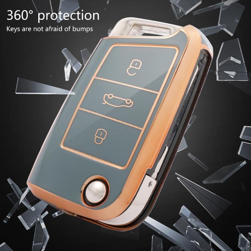 Protective Shell Soft Full Protection Key Fob Case Protector Cover Waterproof Key Cover TPU Key Case Universal