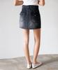 HYFVE Vintage Washed Cotton Denim Pocket Mini Skirt
